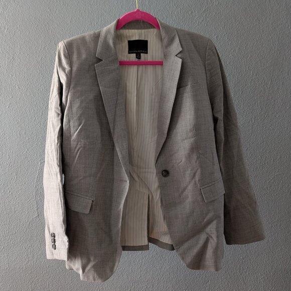Banana Republic Jackets & Blazers - Women's Light Gray Lightweight Wool Blend Blazer Sz 12P